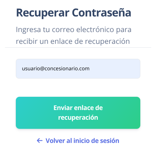Forgot password view