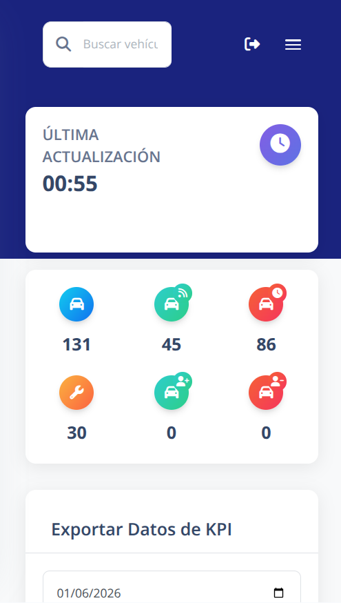Vista de la interfaz móvil de Cognicar