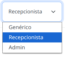 Selector de rol en estado colapsado